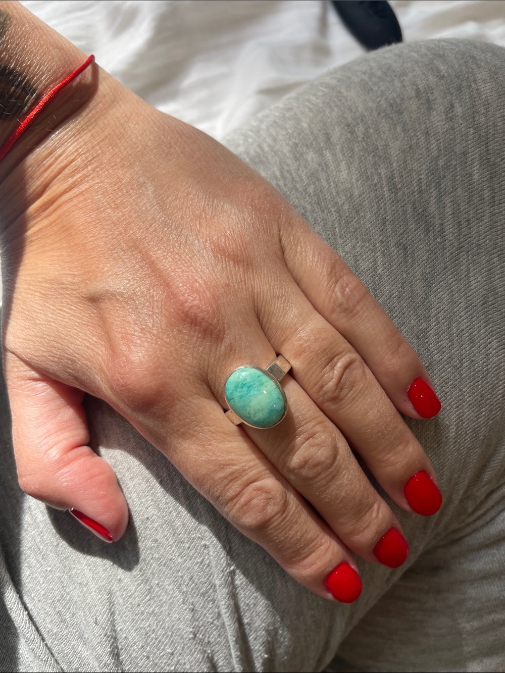 Larimar silver 9.25 ring size 8-9